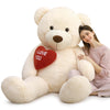 MaoGoLan 5 Feet Tall White Teddy Bear - Giant Stuffed Animal with Red Heart for Valentine's, Anniversary, Birthday Gifts