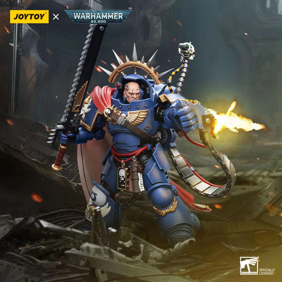 Beerise Joytoy 1/18 Action Figures - Warhammer 40,000 Ultramarines Captain In Gravis Armour - 5,Classic Character,Collectible,Ag