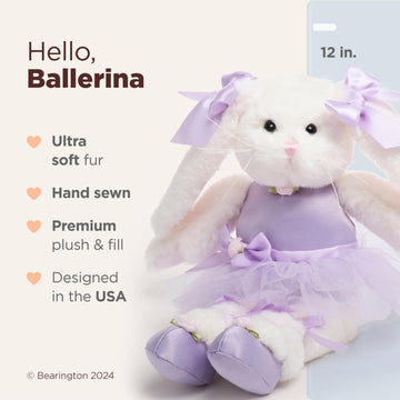 Bearington Collection Juliette Pirouette Plush Stuffed Animal Ballerina Frog 15''
