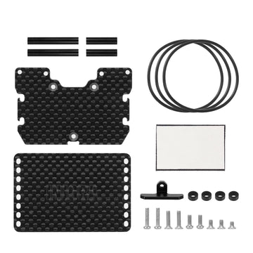 INJORA Battery ESC Receiver Tray Double Decker Carbon Fiber Plate for 1/18 RC Crawler TRX4M