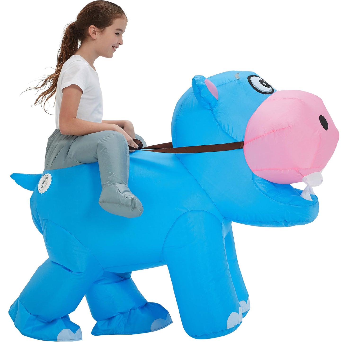 One Casa Blow Up Party Costume,Inflatable Costumes For Kids,Riding Hippo Costume,Halloween Costumes For Girls Boys (4-6Yrs)