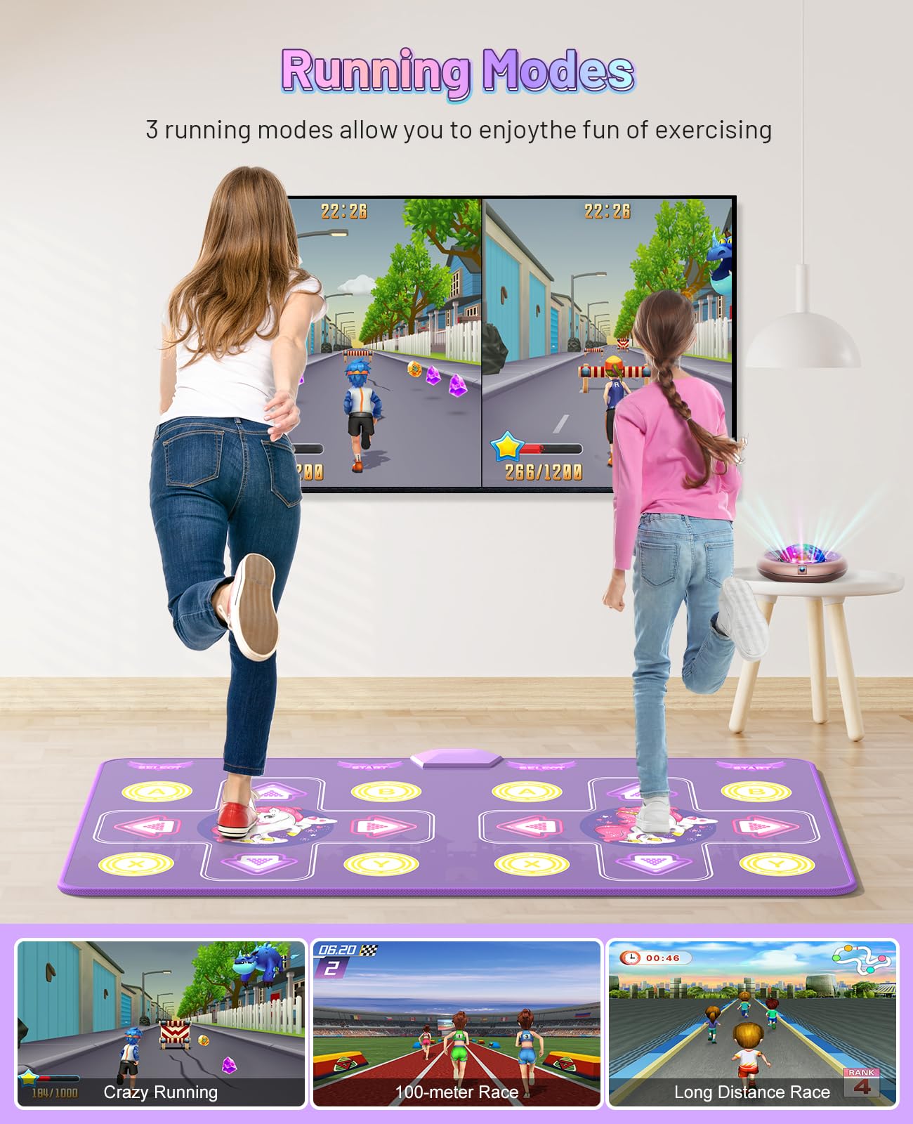 Haphom Dance Mat For Girls Boys - Wireless Dance Pad For Tv With Camera, Plug And Play Double User Dance Mat Game, Danceing Mat For Family Games, Christmas And Birthday Gift Toys For Kids And Adults