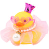 wonuu Rubber Duck Car Dashboard Decoration Duck Car Ornament Cute Car Accessories with Mini Crown Dress Pearl Necklace Glasses Pink Tutu Skirt