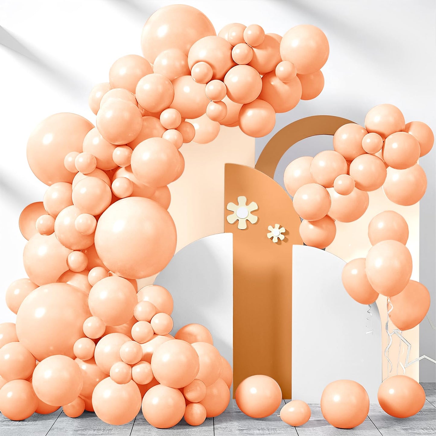 200 Pieces Pastel Orange Balloons Peach Balloons Garland Arch Kit Light Orange Balloons Different Sizes For Birthday Baby Shower
