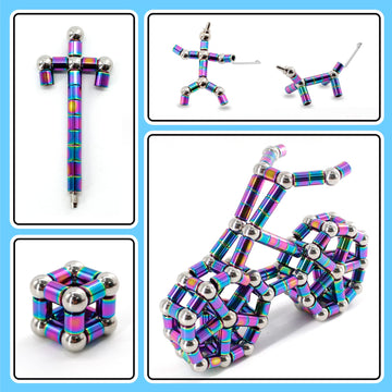 TTzycc Magnetic Pen Decompression Magnet Metal Pen Fidget Pen with 13 Rings Creative Toy Can Write Intellectual Learning and Stress Reduction Gifts for Family or Friends.