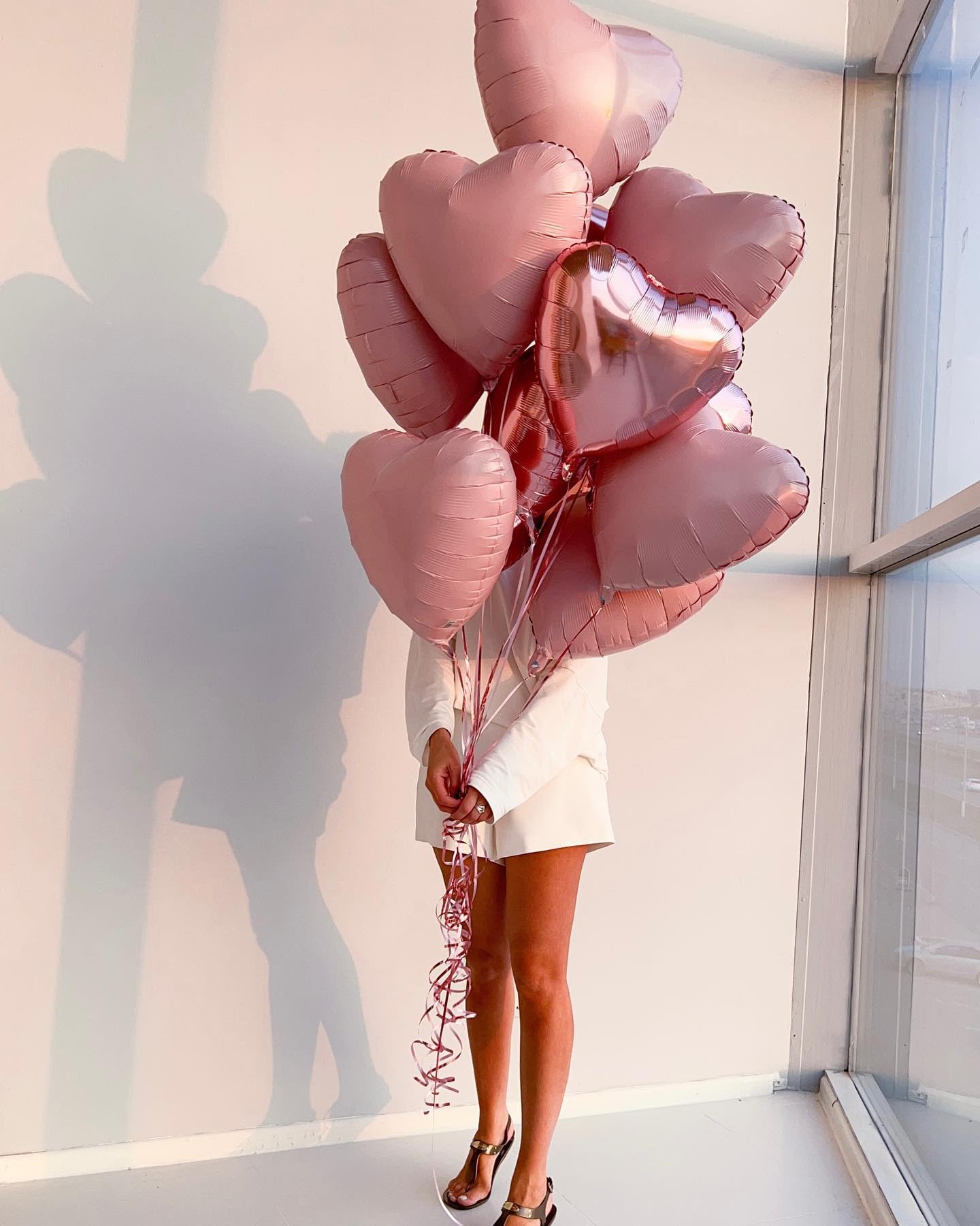 Pink Heart Shaped Balloons Pack Of 10, 18 Inch Love Valentine Balloons Silver Heart Romantic Balloons For Valentines Day Propose