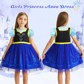 Benylion Princess Dress Girls Princess Birthday Party Halloween Fancy Dress up for Cosplay Girls Ice Princess Snow Queen Coronat