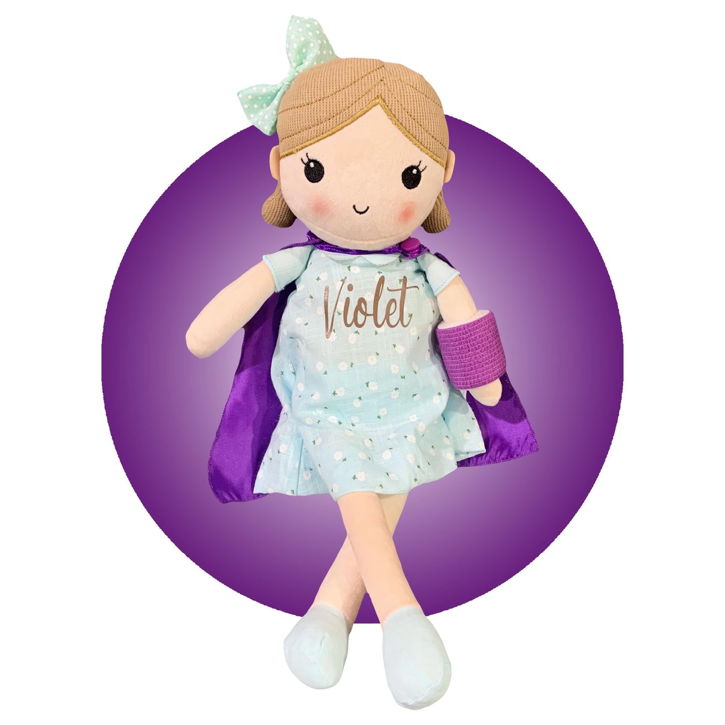 Broken Arms Gifts - Handmade Doll With A Cast - Personalized Superhero 14'' Rag Doll - Special Keepsake - Gift Wrapped And Ready