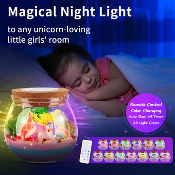 Unicorn Gifts For Girls 4-12 Years Old, Unicorn Crafts Kit For Kids, Light Up Unicorn Decoration With Remote Control - Arts And