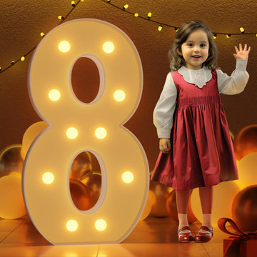 Imprsv 4Ft Marquee Numbers, Light Up Numbers Letters, Mosaic Numbers For Balloons, Gaint Marquee Numbers, Number 8 Balloon, Happ