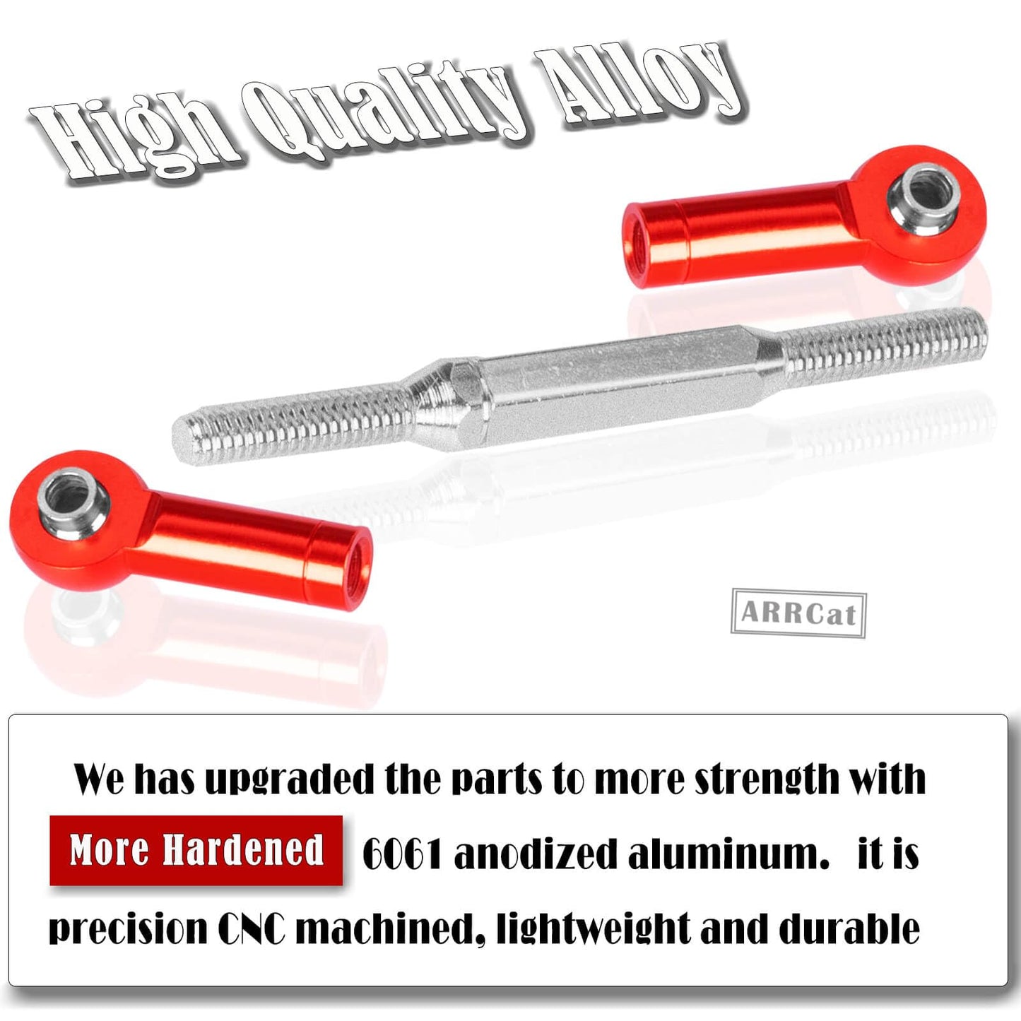 RC Upgrades Part for 1/10 Slash 4X4 2WD/Rustler 4X4 2WD/Stampede 4X4 2WD/Hoss 4X4 2WD RC Car,7 Pieces Aluminum Adjustable Turnbu