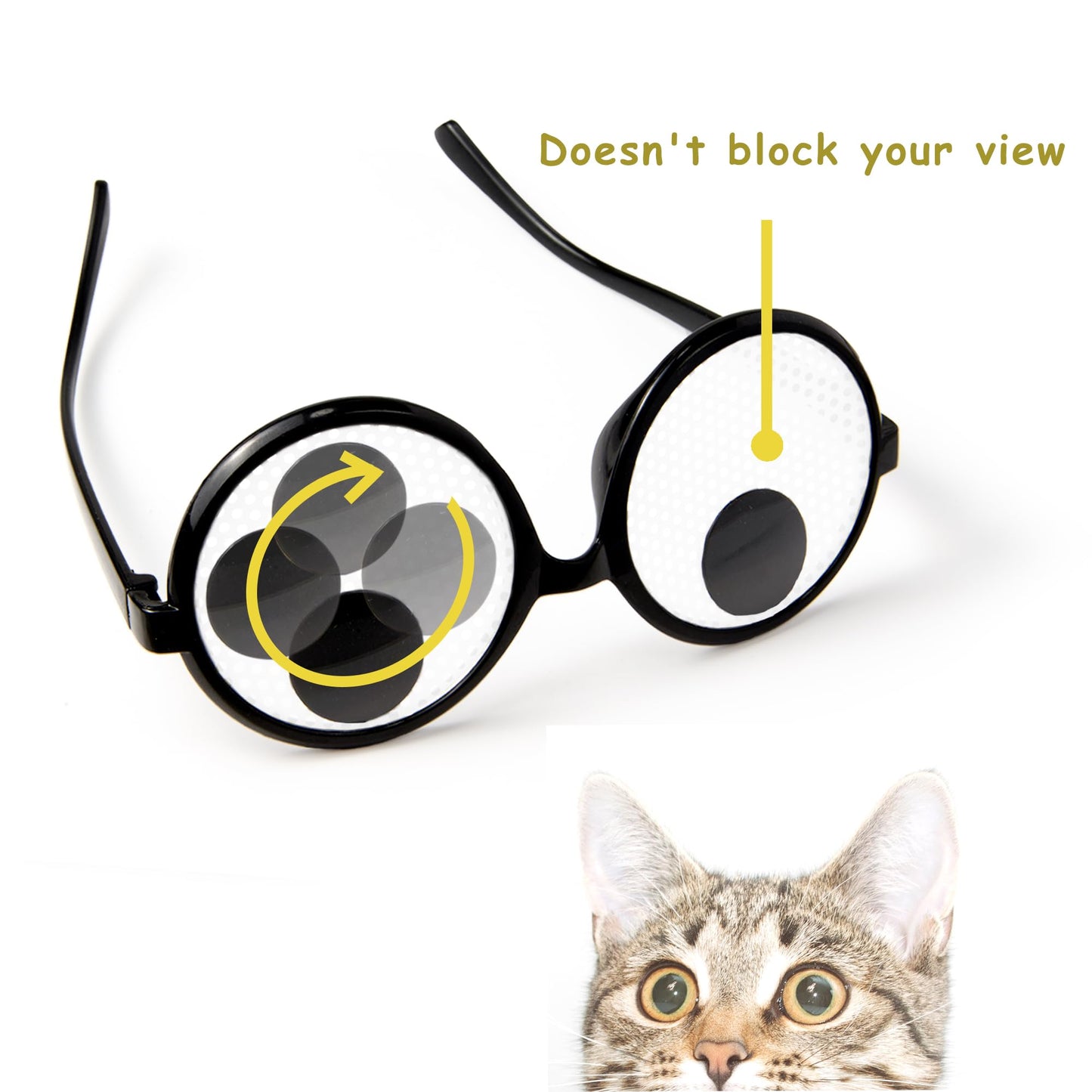 Hohajiu Googly Eyes Glasses, Funny Glasses Pranks Toy, Novelty Shaking Giant Eye Glasses, Funny Costume Accessories For Dress Up Party, Halloween Or Birthday Party Favors, Party Supplies (6Pcs)