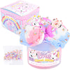 Pink Cow Cloud Slime, Scented Slime with Cute Donut Cow Charms and Rainbow Cloud Add-ins, Birthday Gifts for Kids 4-12, Party Fa