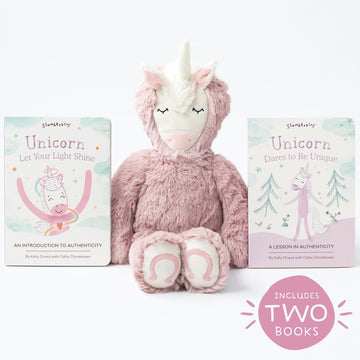 Slumberkins 14'' Unicorn Kin & 2 Board Books Complete Set Bundle | Promotes Authenticity, Confidence & Healthy Friendships | Soc