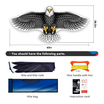Sgftre Kites For Kids&Adults,Large Eagle Kite For Boys&Girls,Easy To Fly For Beginners,Kites Toys For Beach Trip Park Outdoor Ac