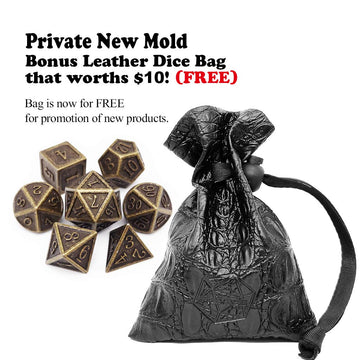 Haxtec DND Metal Dice Set 7PCS D&D Dice of D20 D12 D10 D8 D6 D4 for Dungeons and Dragons RPG Dice Games-Antique Bronze Dice