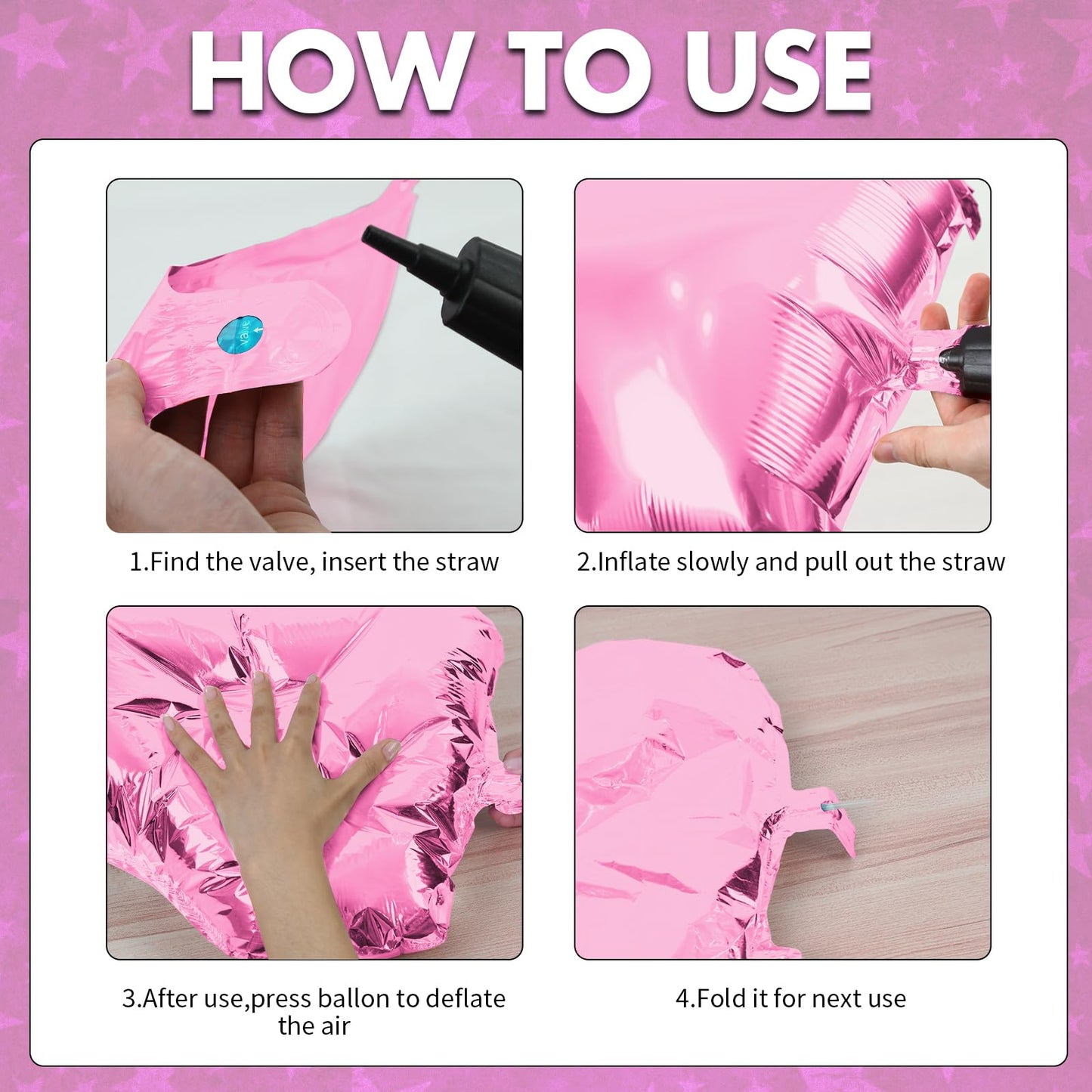 Pink Star Foil Balloons, 18 Inches Star Foil Balloons For Helium, 10 Pcs Light Pink Helium Birthday Balloons, Graduations Party