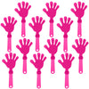 ZCYSRLQIN 12 Pcs Hot Pink Hand Clappers, 7.5 Inch Plastic Noisemakers for Parties, Sports, and Events