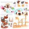 BananMelonBM 67 PCS Cat and Dog Pet Figurine Playset Pretend Play Toy for Kids Creative DIY Realistic Detailed Educational Gift for Kids Toddlers Boys and Girls