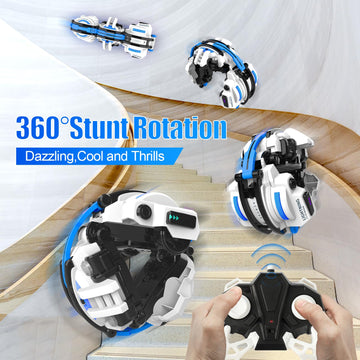 BAZADER RC Cars with LED Lights - Remote Control Car Snake 360 Roll Toys, Birthday for Kids Age 7 8 9 10 11+ Year Old, 2 Batteri