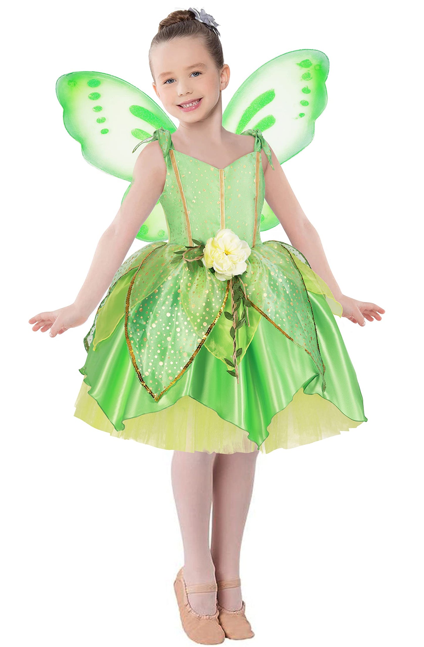 Axaxa Tinkerbell Costume For Girls Tinker Bell Costumes Girl Fairy Costume For Girls Include Wings 2-11T