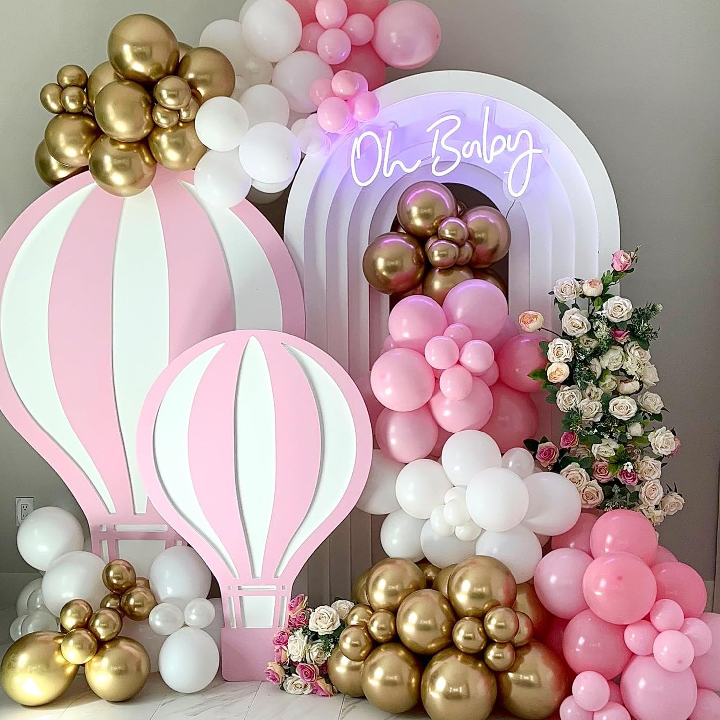 Pink And White Balloons, 35Pcs Pink White And Gold Balloons, Pink Confetti Balloons Pink Gold And White Balloons For Girls Birth