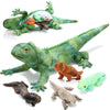 Hydren Lizard Stuffed Animal Plush Toy 26 Inch Iguana Plush With 4 Babies Inside Large Simulation Iguana Dragon Animal Toy Gifts