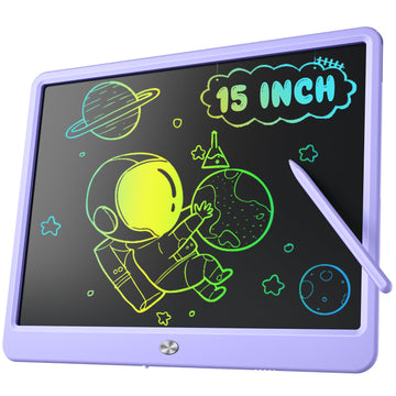 LCD Writing Tablet for Kids, Kidopire 15 Inch Large Screen Doodle Board, Colorful Drawing Writing Board Tablet Kids Age 3-12+ Bi