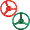 Haconba 2 Pack Steering Wheel Playset Plastic Pirate Ships Wheel With Mounting Tools For Kids Playground Outdoor Gym (Green, Red)