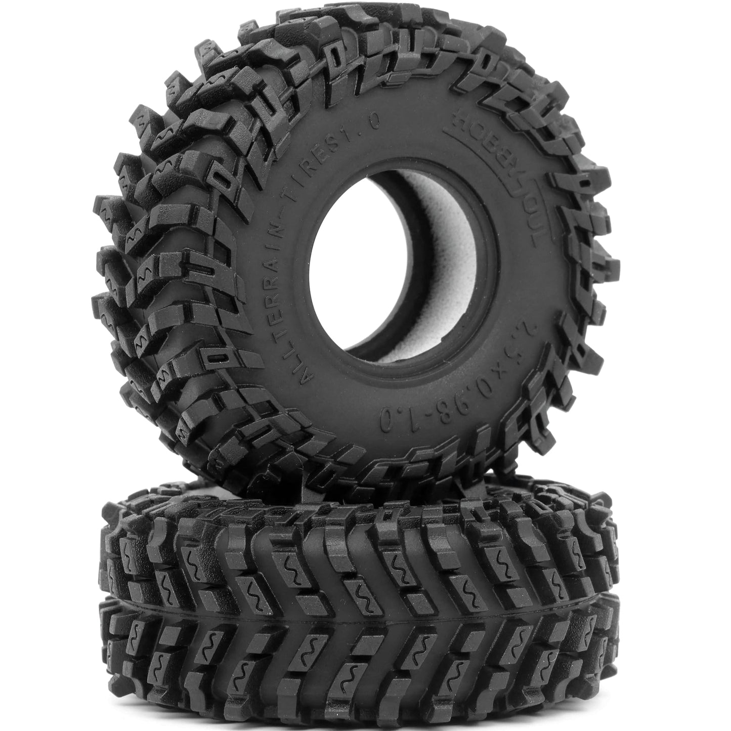 HOBBYSOUL 1.0 Tires 64mm Tall Super Soft Sticky 1.0 Crawler Tires for RC 1/18 TRX4M 1/24 AX24 SCX24 FCX24 Upgrade