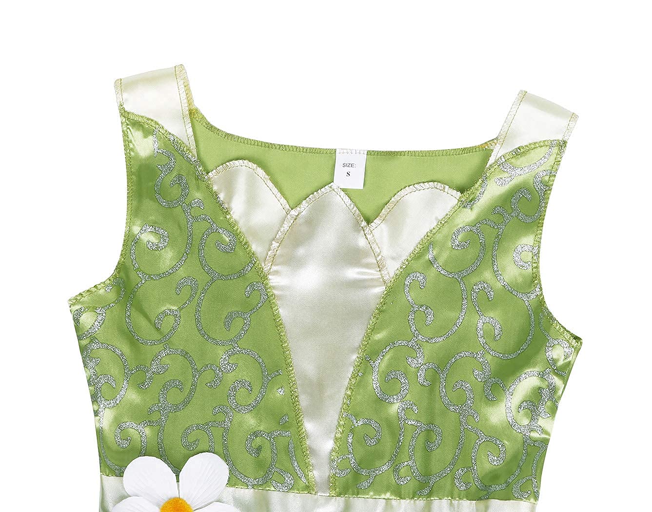 Wonderbabe Green Fairy Tale Princess Tiana Dress Fancy Birthday Party Dresses Halloween Christmas Party Dress Up Role Play Dress