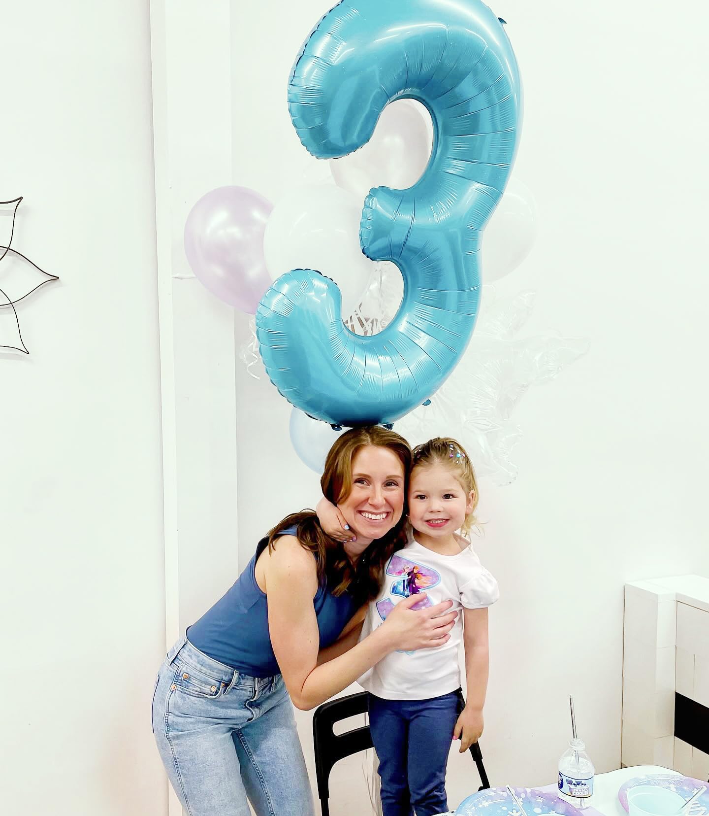 Pearlescent Blue 3 Balloon, Number Balloons 40 Inch, 3Rd Birthday Decorations For Kids Girls Boys, Men Women Party Supplies For