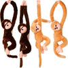 Chivao Set Of 4 Stuffed Monkey Hanging Stuffed Animal Monkey Plush Toy Large Stuffed Animal Monkey With Loop For Gifts Favors (Brown Khaki, 20 Inch)