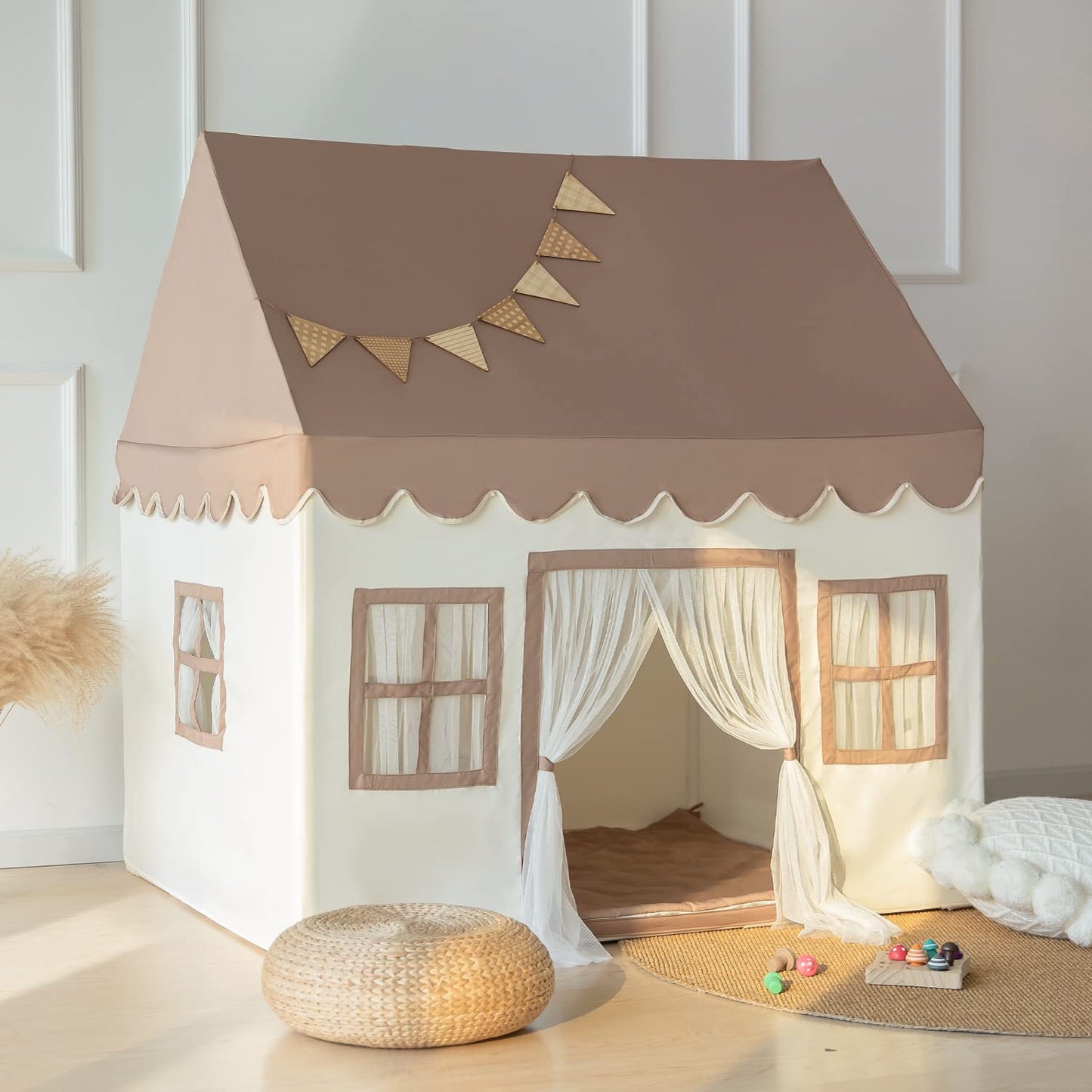 Play Tent With Mat, Kids Tent Playhouse For Kids Indoor Playhouse Large For Girls Tent Baby Tent Kids Play Tent Bed Tent For Tod