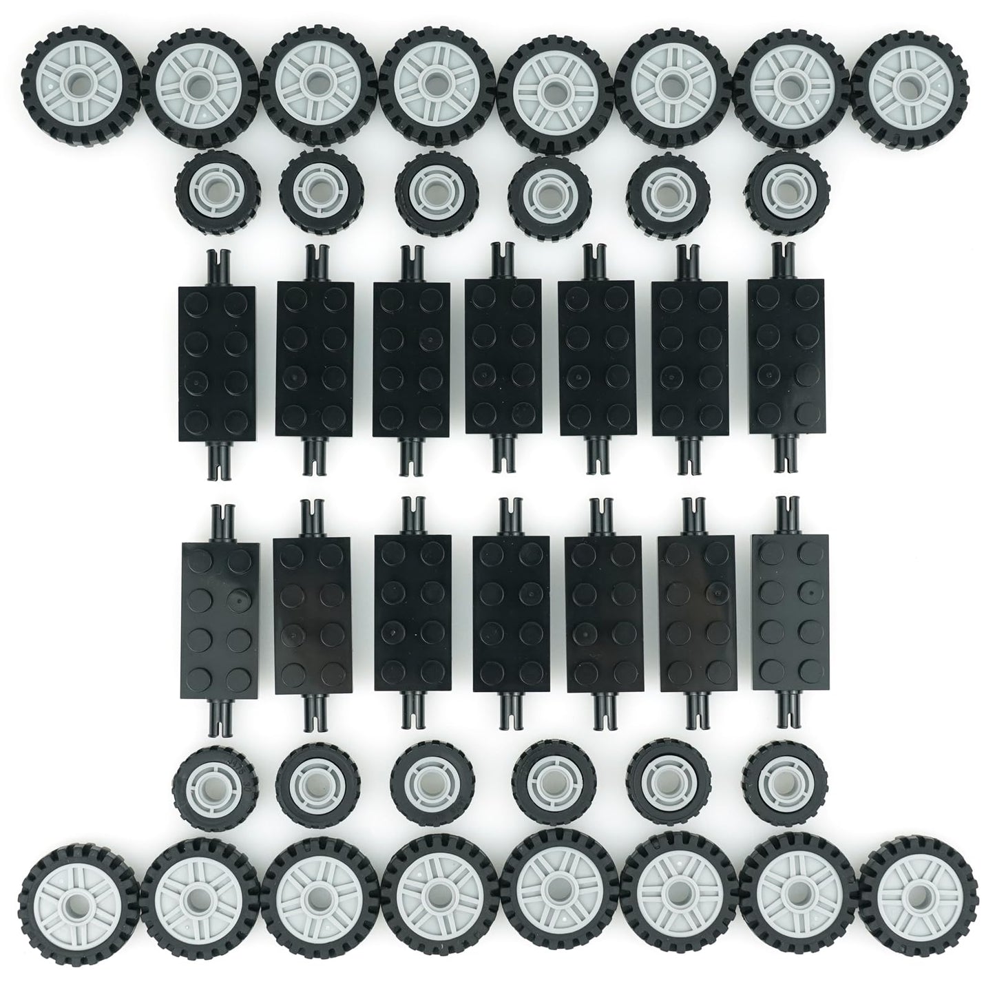 City Car Wheels Tires Axles Kits Set, 70Pcs Vehicle Truck Parts Classic Pieces Accessories, Bulk Bricks Sets Construction Toys