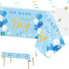 Baby Shower Tablecloths Plastic Table Cover Blue Baby Boy Party Decorations It'S A Boy Table Cover For Baby Shower Party Supplies, 54 X 108 Inch (3 Pack)