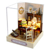 Cuteroom Diy Doll Room Miniature Furniture Wooden House Kit - Wooden Dolls House Kit With Dust Cover & Led Light And Accessories
