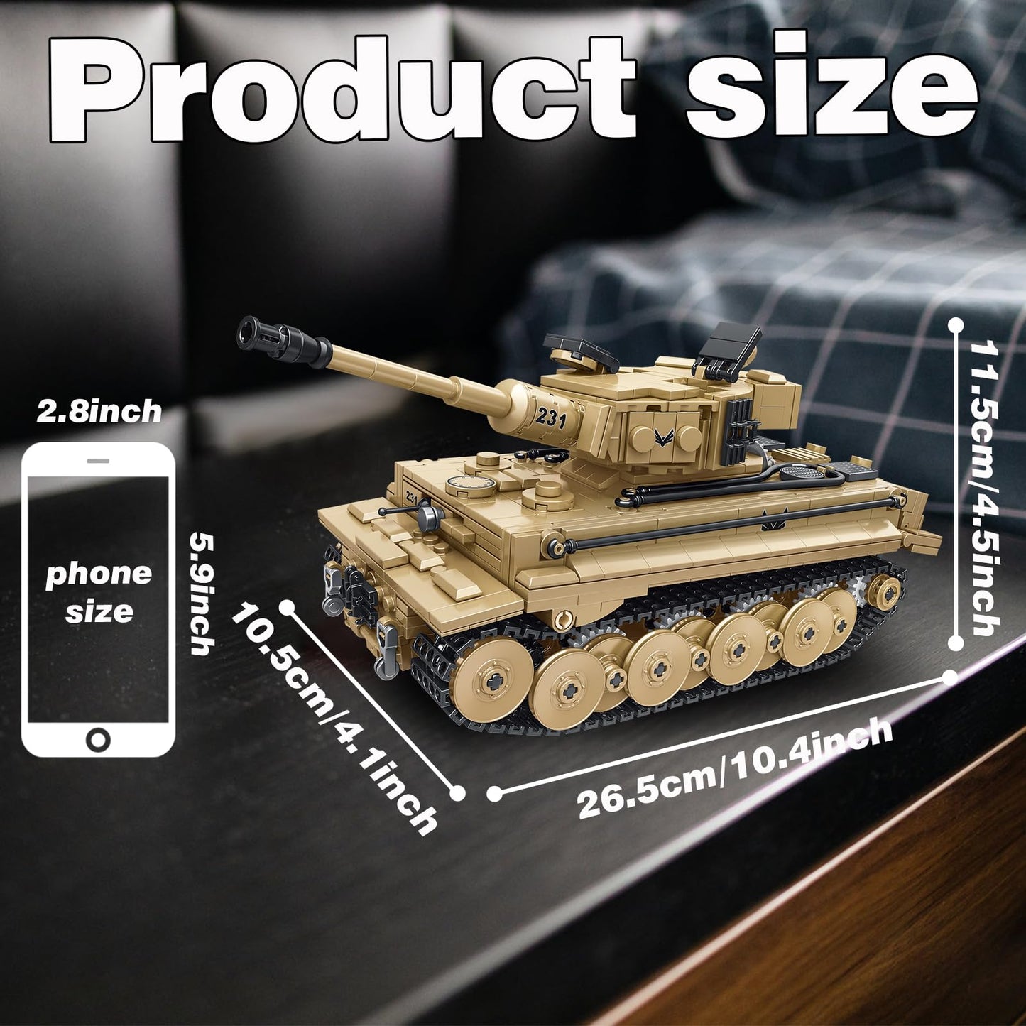 Bestmoment Military Tiger Rc Tank Building Toys -993 Pcs Ww2 Army Military Toys Building Blocks For Adults, World Of Tanks Build