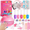 Kids Nail Polish Kit with Nail Dryer, 69PCs Nail Art Makeup Toy Set for Kids, Christmas Birthday Presents for 7 8 9 10 11 12 Yea