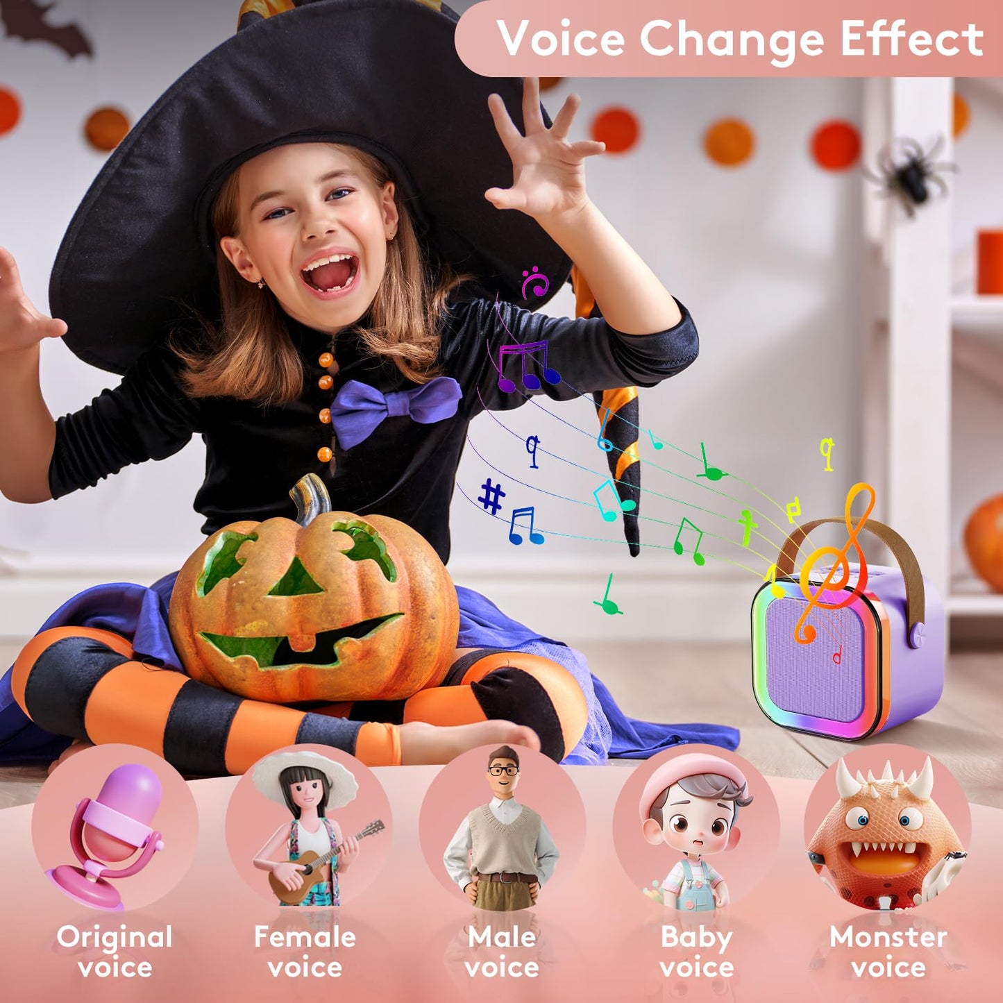 Mini Karaoke Machine For Kids Adults: Portable Bluetooth Karaoke Microphone Speaker With 2 Wireless Microphones For Singing - Birthday Gifts For Girls Toys Family Home Party Travel