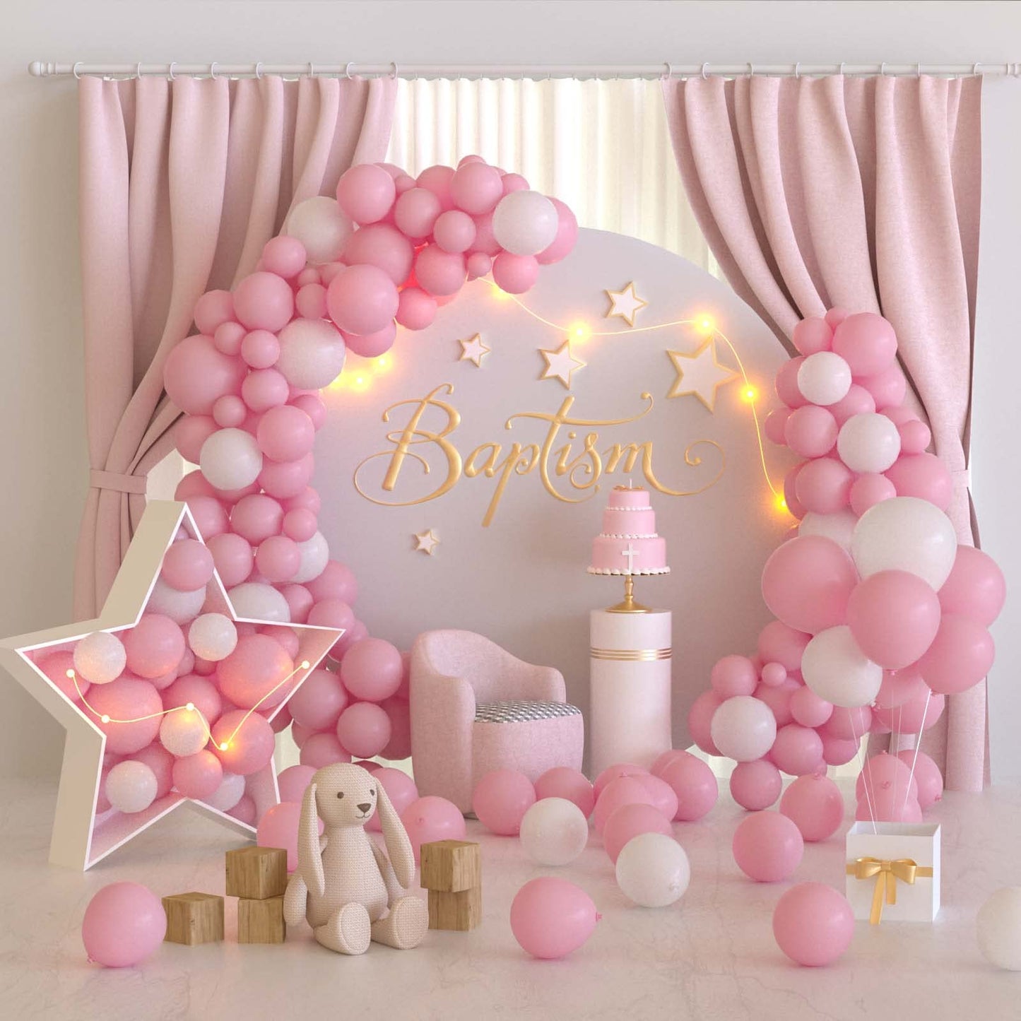 Tuparka Pink Balloons 102 Pcs Light Pink Balloons Garland Arch Kit 5 10 12 18 Inch Pink Balloons With Garland Strip For Birthday Baby Shower Wedding Easter Party Decorations