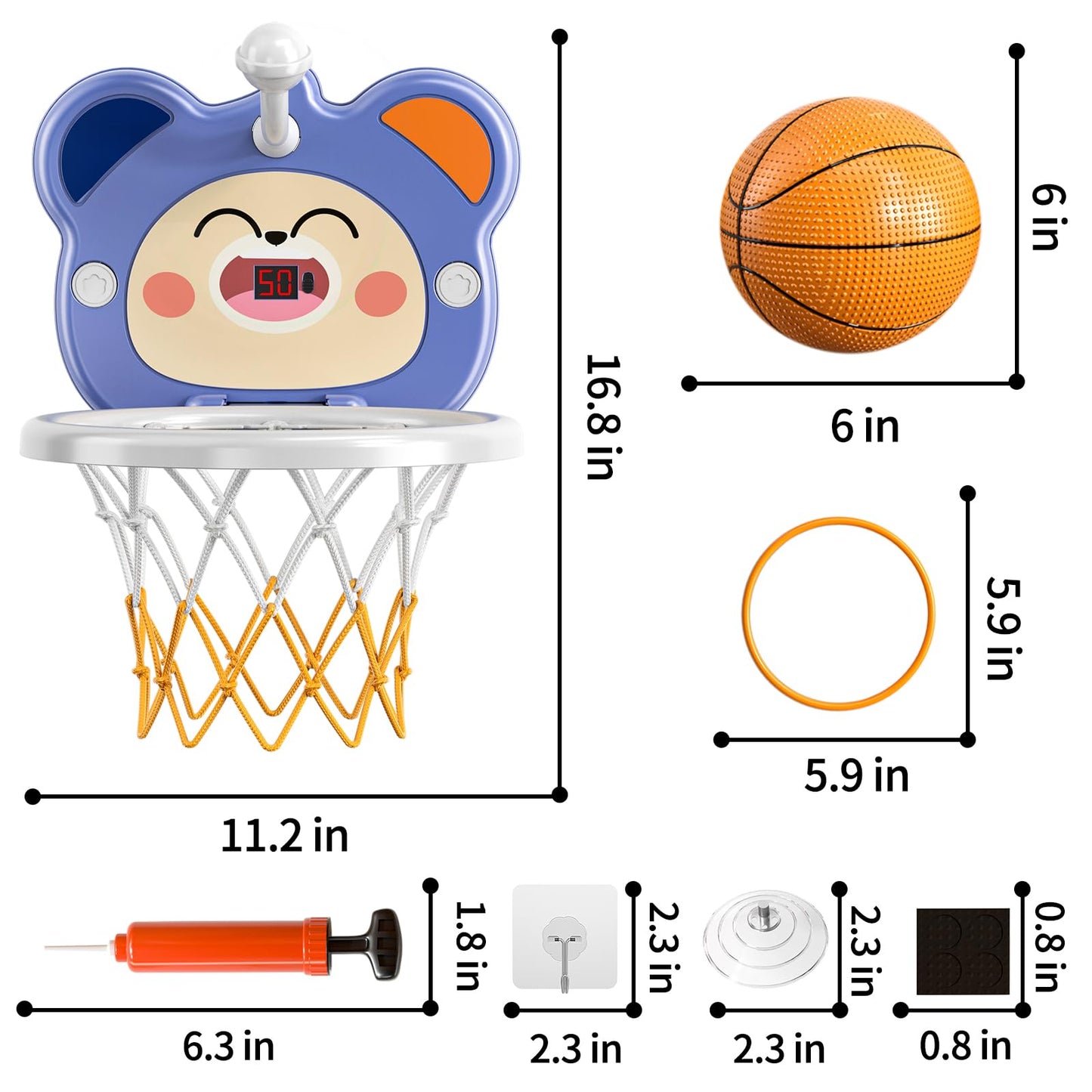 Temi Indoor Mini Basketball Hoop For Toddlers Kids Boys Age 2 3 4 5 6, Toddlers Basketball Hoop With 4 Balls & Electronic Scoreboard, Toddler Boys Toys, Christmas Toys Gifts For 3 4 5 6 Year Old Boys