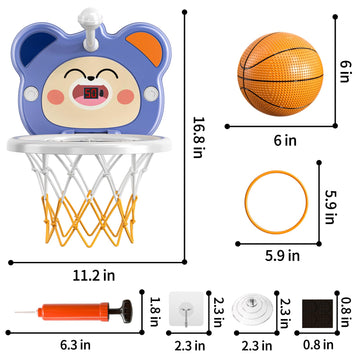 Temi Indoor Mini Basketball Hoop For Toddlers Kids Boys Age 2 3 4 5 6, Toddlers Basketball Hoop With 4 Balls & Electronic Scoreboard, Toddler Boys Toys, Christmas Toys Gifts For 3 4 5 6 Year Old Boys