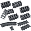Etarnfly 60Pcs City Train Tracks, Straight And Flexible Train Tracks Accessories - Railroad Building Toy Compatible With Major B