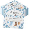 Cowboy Baby Shower Decorations-40Pcs Little Cowboy Baby Shower Napkins, Blue Disposable Little Cowboy Is On The Way Paper Napkin