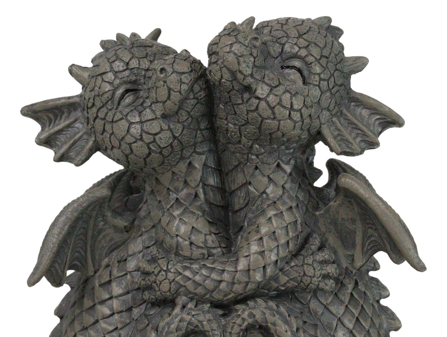 Ebros Whimsical Romantic Valentines Small Baby Garden Dragons Cuddling Tight Statue 5.25' Tall Dragon Fantasy Decor