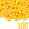 100Pcs 2X4 Bricks Yellow Building Blocks Creative Play Set Classic Basic Pieces Parts Toy Accessories Combine With 3001 Major Brick Brands
