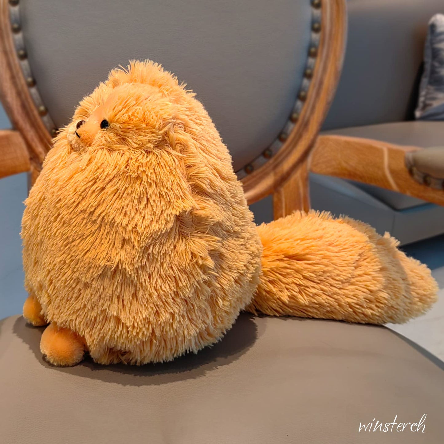 Winsterch Plush Cat Toy - 10" Orange Stuffed Animal, Soft Polyester, Ideal Birthday Gift for Kids, Model 170202