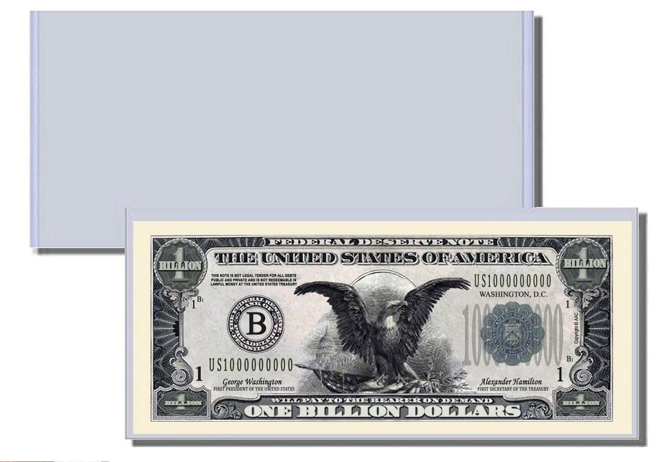 Federal Deserve Novelty Billion Dollar Bill - Set Of 10 With 1 Bonus Christopher Columbus Bill