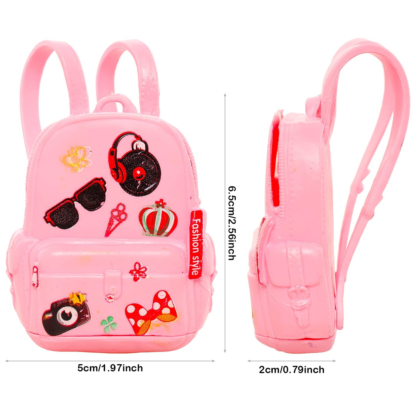 Enocht 19 Pcs Girl Doll School Accessories Mini Doll Backpack Mini Desk Lamp Laptop Mini Globe Glasses And Headset For 11.5 Inch Doll School Playset